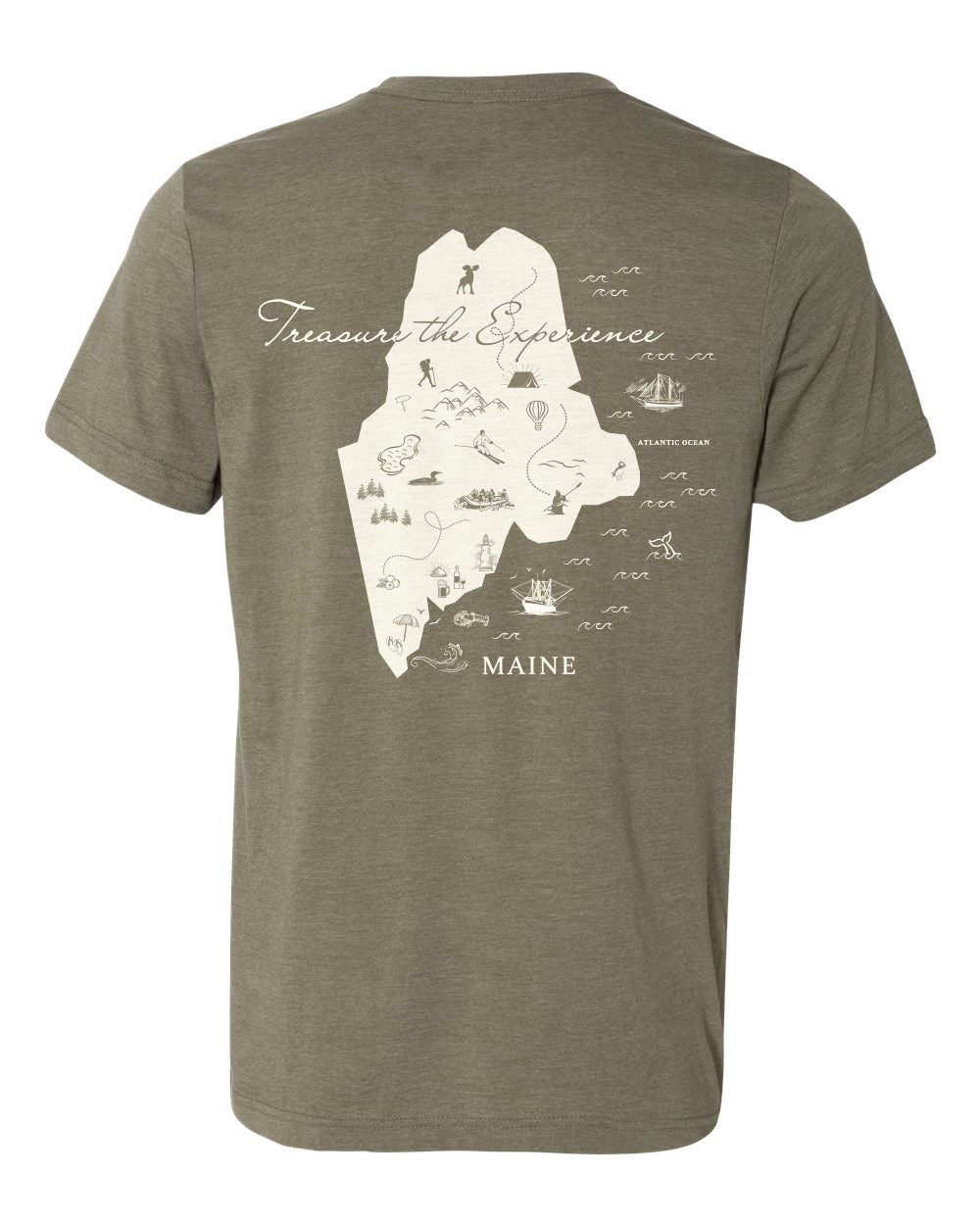 Treasure Your Maine Experience - Maine Map T-Shirts