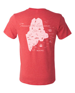 Treasure Your Maine Experience - Maine Map T-Shirts