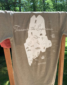 Treasure Your Maine Experience - Maine Map T-Shirts